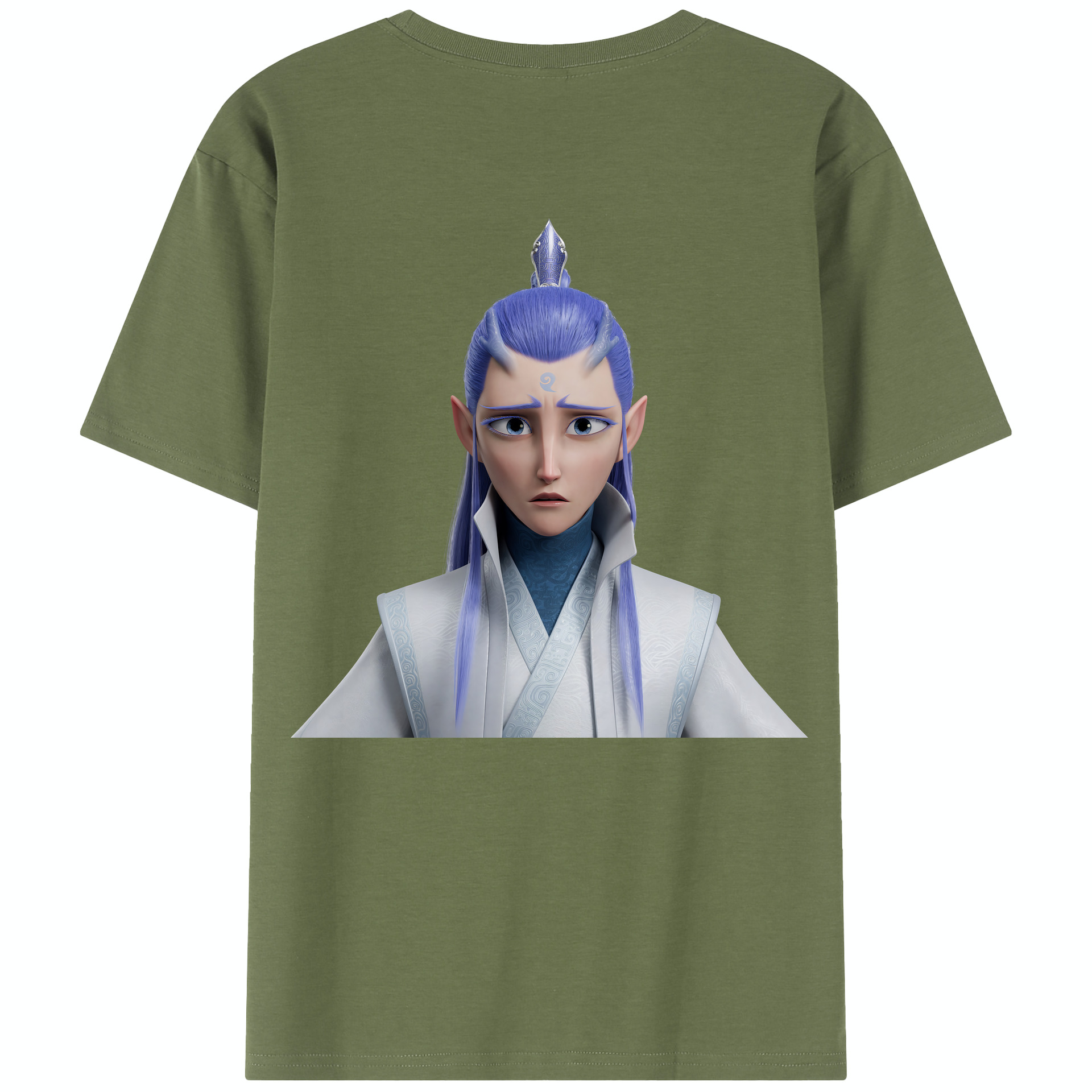 （画像用） Ne Zha 2 ナタ 魔童の大暴れ 綿100％半袖Tシャツ（背面プリント）